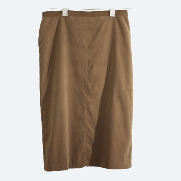 Dalia collection tan midi skirt size 18 lined - Picture 2 of 11